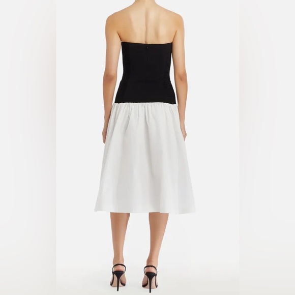 Amanda Uprichard Valencia Strapless Midi Prom Dress  Datenight Minimalist - Picture 2 of 7